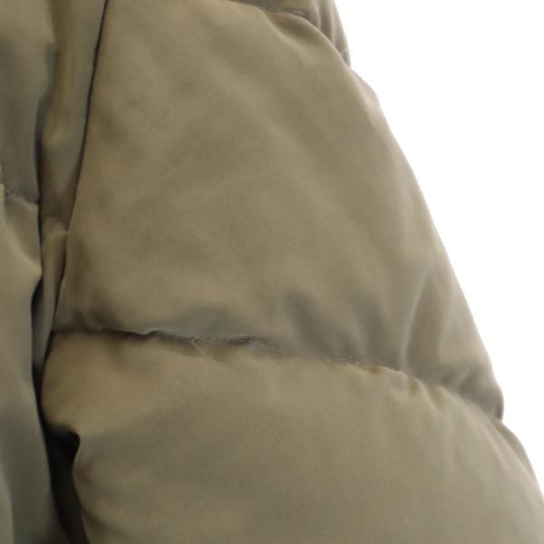 LANCEL ランセル バックロゴ ダウンジャケット M カーキ系 刺繍 レディース