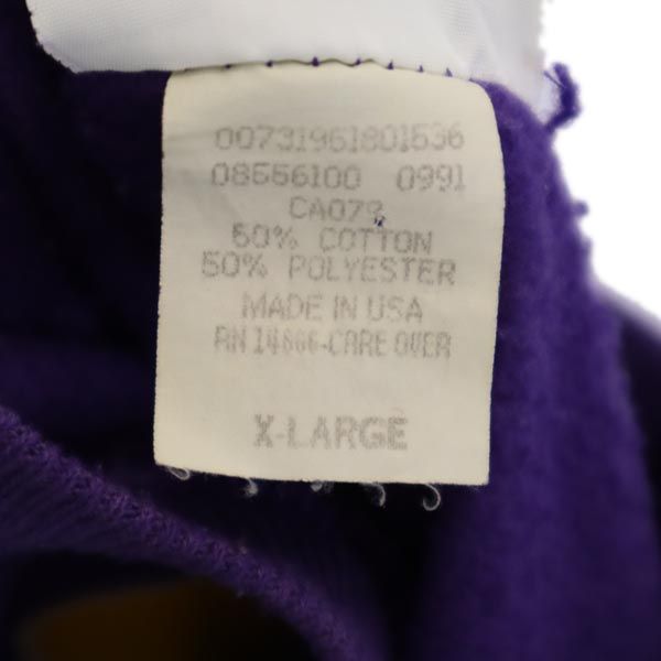 Lee リー 90s USA製 オールド プリント 長袖 スウェット トレーナー XL パープル 裏起毛 メンズ