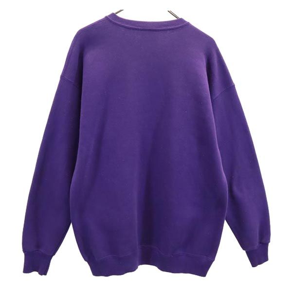 Lee リー 90s USA製 オールド プリント 長袖 スウェット トレーナー XL パープル 裏起毛 メンズ