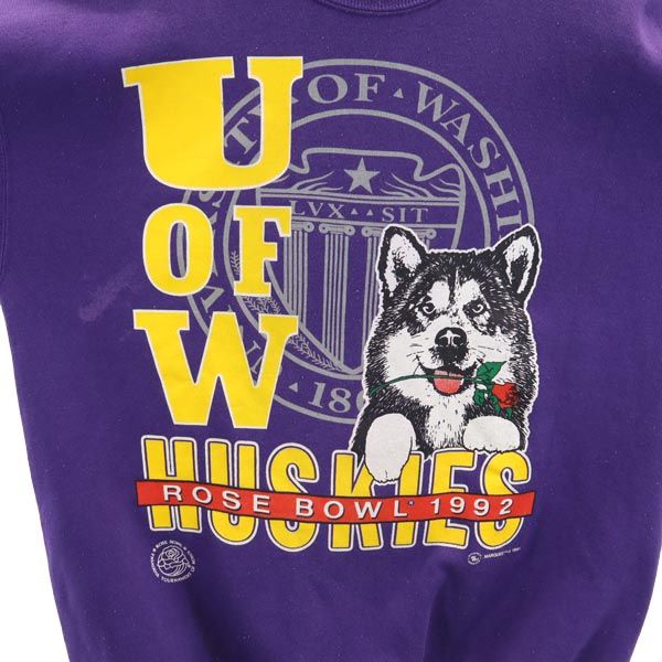 Lee リー 90s USA製 オールド プリント 長袖 スウェット トレーナー XL パープル 裏起毛 メンズ