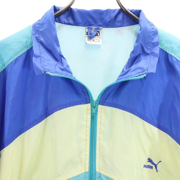 PUMA プーマ 90s オールド ヒットユニオン 長袖 ウインド ジャケット 8 ブルー系 ロゴ刺繍 メンズ