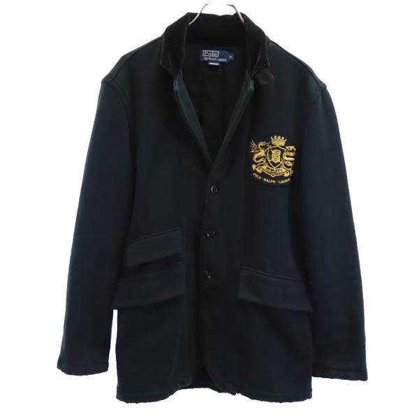 ポロバイラルフローレン スウェット ジャケット M ブラック Polo by Ralph Lauren ワッペン ロゴ メンズ