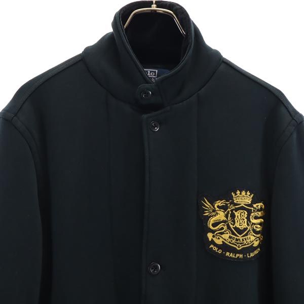 ポロバイラルフローレン スウェット ジャケット M ブラック Polo by Ralph Lauren ワッペン ロゴ メンズ