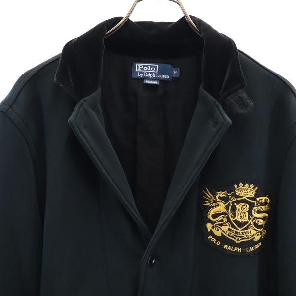 ポロバイラルフローレン スウェット ジャケット M ブラック Polo by Ralph Lauren ワッペン ロゴ メンズ