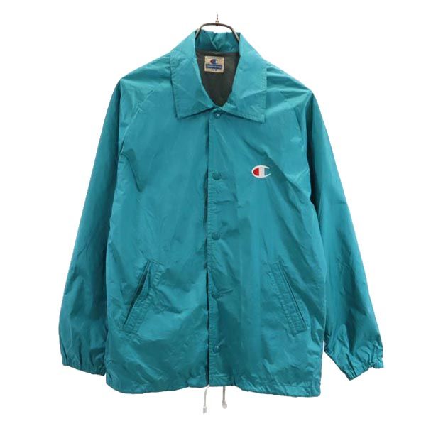 Champion チャンピオン 90s 日本規格 ナイロンジャケット M ブルー系 裏メッシュ ロゴ メンズ