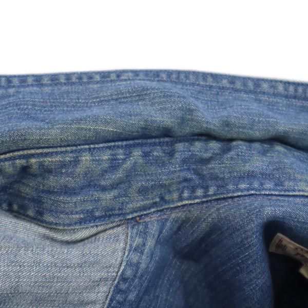 Budweiser バドワイザー リメイク カモフラージュ柄 切替 長袖 デニムシャツ L メンズ