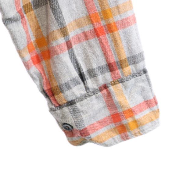 VINTAGE ヴィンテージ 40s 50s グランパシャツ チェック柄 長袖 ハーフボタン シャツ グレー系 プルオーバー レディース