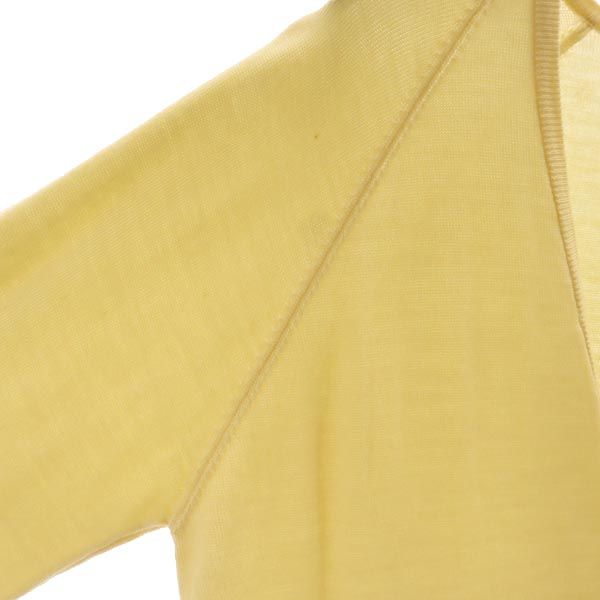 Munsing wear マンシングウェア 長袖 ニット カーディガン S イエロー系 ゴルフ ロゴ メンズ