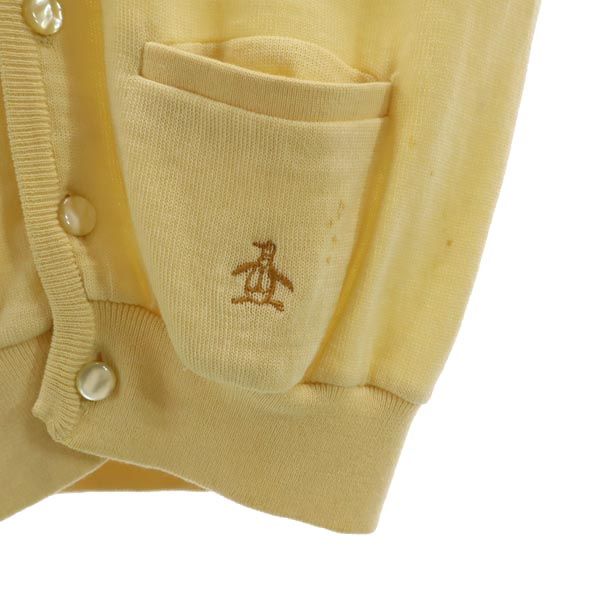 Munsing wear マンシングウェア 長袖 ニット カーディガン S イエロー系 ゴルフ ロゴ メンズ