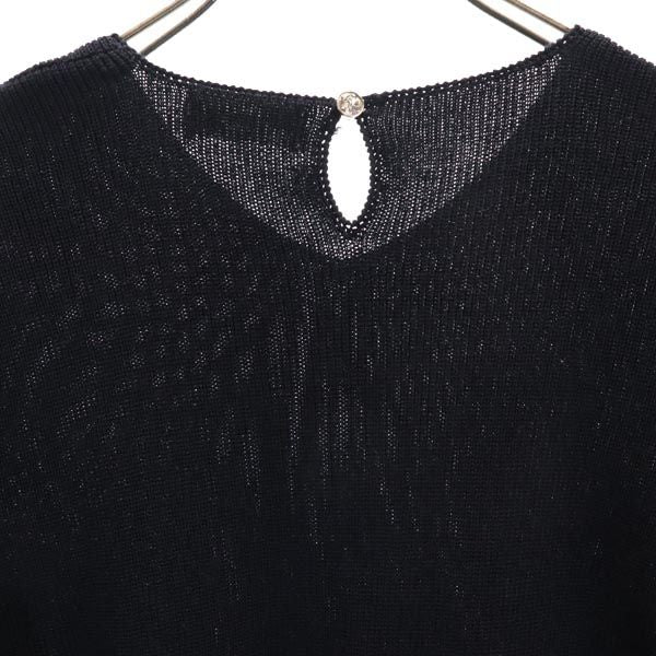 Pierre Cardin ピエールカルダン 半袖 コットン ニット L ブラック せーター カットソー レディース
