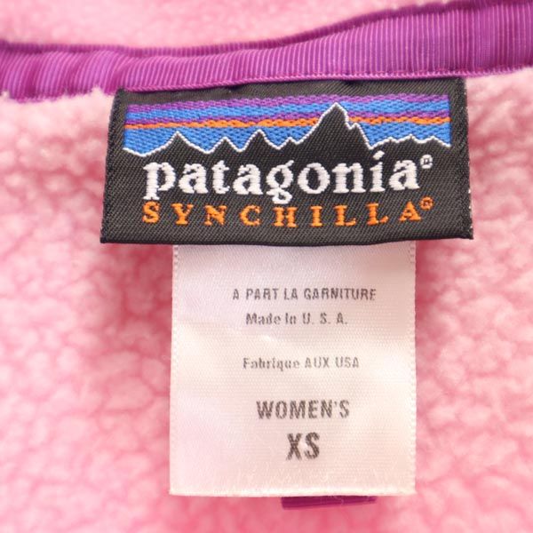 patagonia パタゴニア フリース アウトドアジャケット XS ピンク系 裏ボア フード レディース