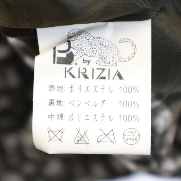 KRIZIA クリツィア レオパード 中綿ジャケット L ダークグリーン レディース