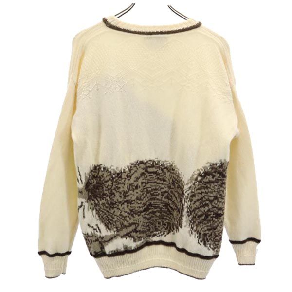 snowpeak スノーピーク ウール100％ アウトドア 長袖 ニット 38 ホワイト系 セーター メンズ