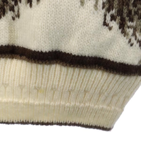 snowpeak スノーピーク ウール100％ アウトドア 長袖 ニット 38 ホワイト系 セーター メンズ