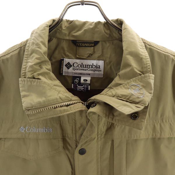 Columbia コロンビア ナイロン アウトドアジャケット L カーキ ロゴ メンズ