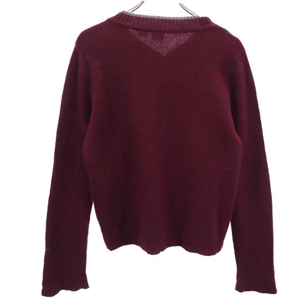 ARMANI EXCHANGE アルマーニエクスチェンジ 長袖 Vネック ニット L パープル系 セーター ロゴ レディース