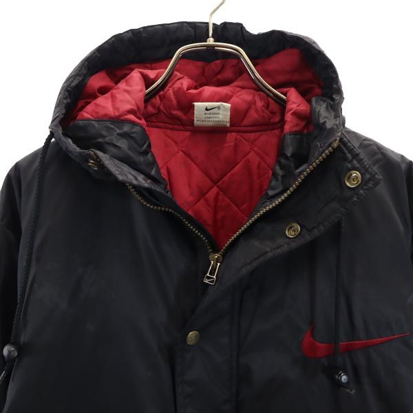 NIKE ナイキ 90s 00s オールド 白タグ バックスウォッシュロゴ 中綿コート L ブラック 白タグ キッズ