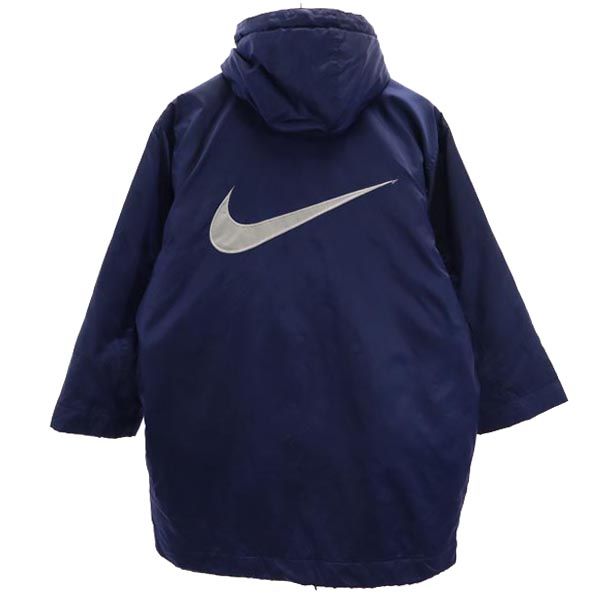 NIKE ナイキ 90s 00s オールド 白タグ バックスウォッシュロゴ 中綿コート M ネイビー 白タグ キッズ