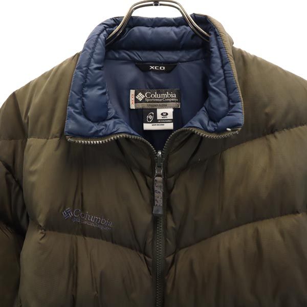 Columbia コロンビア アウトドア ダウンジャケット M ブラウン系 ロゴ メンズ