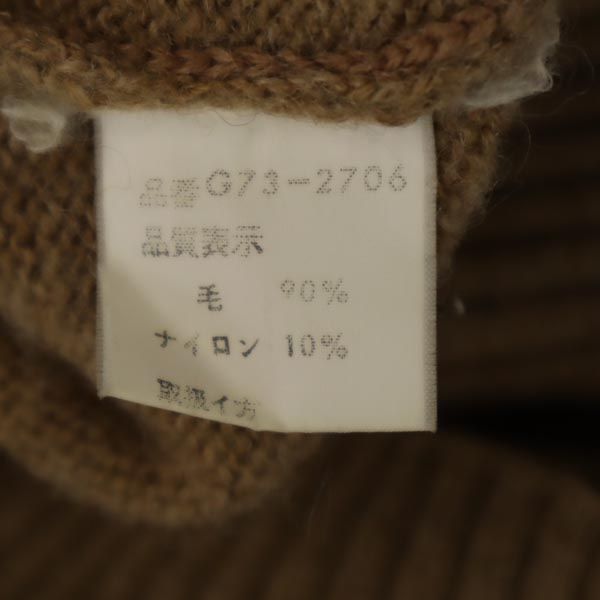 McGregor マクレガー ウールブレンド 長袖 セーター ニット M ブラウン バスケットボタン メンズ