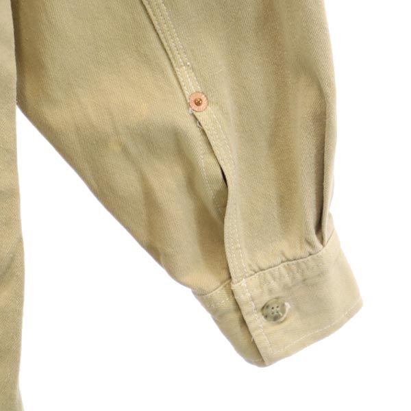 Calvin klein カルバンクライン 長袖 ワークシャツ S ベージュ レディース