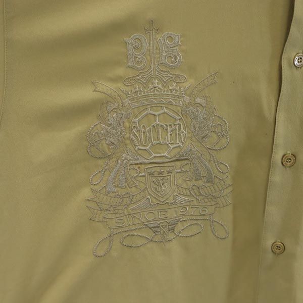 PIA SPORTS ピアスポーツ 日本製 刺繍 長袖 シャツ 4 イエロー系 メンズ