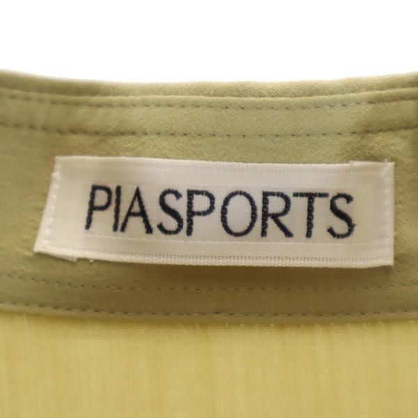 PIA SPORTS ピアスポーツ 日本製 刺繍 長袖 シャツ 4 イエロー系 メンズ
