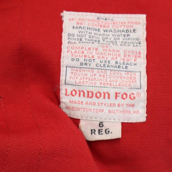 ロンドンフォグ 80s ヴィンテージ ステンカラーコート 6 レッド LONDON FOG レディース