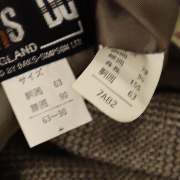 DAKS ダックス ウールブレンド スカートスーツ 上下 セットアップ 7AB2/63-90 ブラウン系 テーラードジャケット レディース