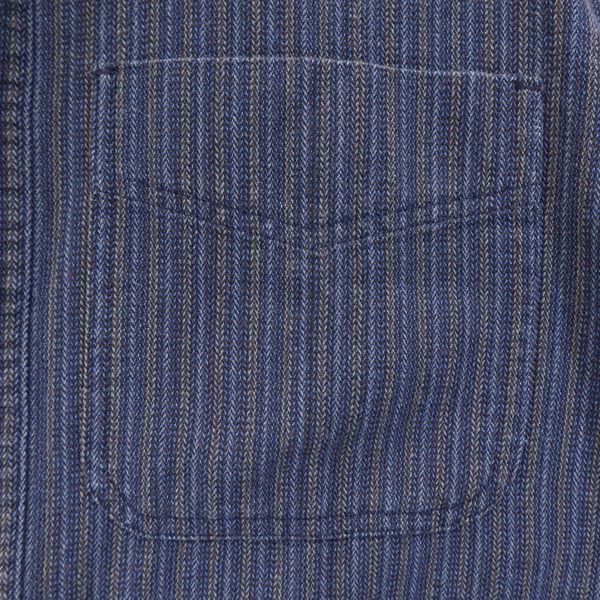 LANDS' END ランズエンド ストライプ 長袖 ボタンダウンシャツ M15-15.5 ネイビー系 メンズ