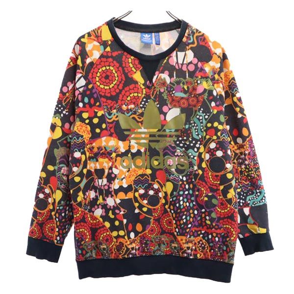 adidas アディダス トレフォイルロゴ 総柄 長袖 トレーナー OT スウェット レディース