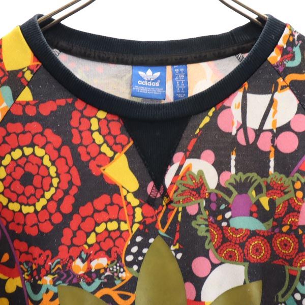 adidas アディダス トレフォイルロゴ 総柄 長袖 トレーナー OT スウェット レディース