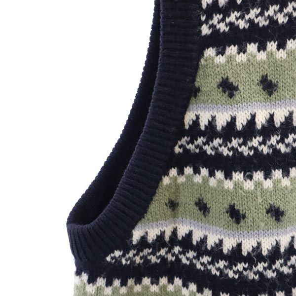 UNIQLO ユニクロ 総柄 ニット ベスト L ブラック系 メンズ