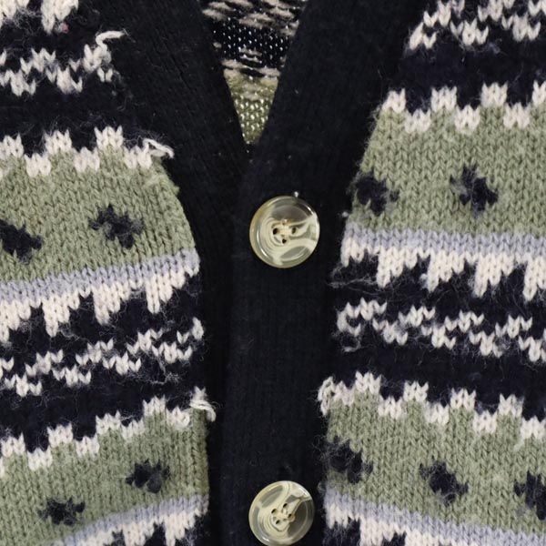 UNIQLO ユニクロ 総柄 ニット ベスト L ブラック系 メンズ