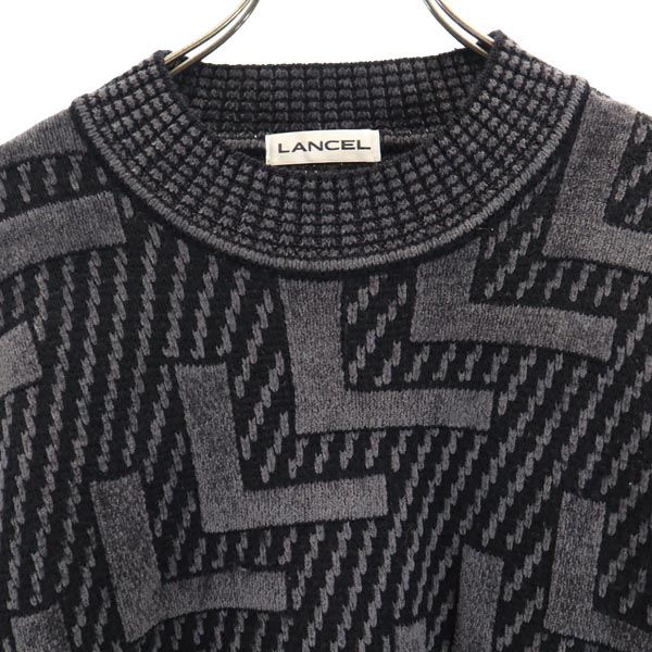 LANCEL ランセル 日本製 長袖 セーター ニット M グレー メンズ