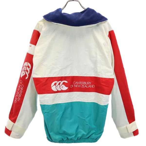 CANTERBURY OF NEW ZEALAND カンタベリー 裏フリース ナイロンジャケット L ホワイト系 ロゴ メンズ