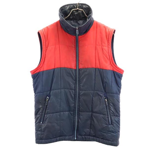 イタリア製 2way 中綿ジャケット 46 ネイビー×レッド ベスト メンズ