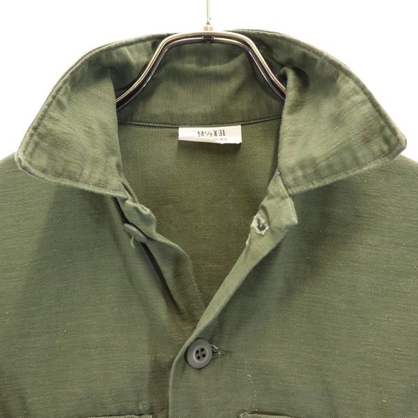 アメリカ軍 70s DSA 長袖 ミリタリーシャツ 14 1/2 カーキ US ARMY メンズ
