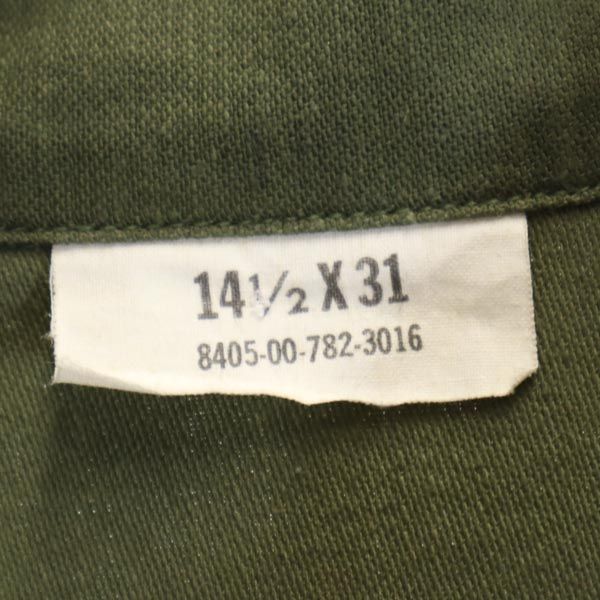 アメリカ軍 70s DSA 長袖 ミリタリーシャツ 14 1/2 カーキ US ARMY メンズ
