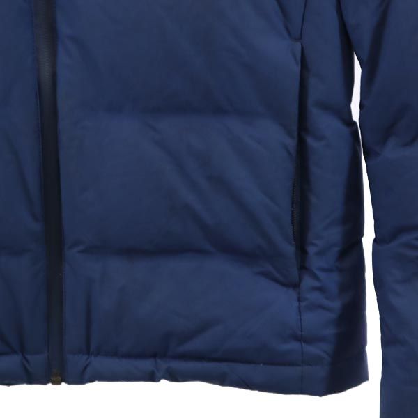 ユニクロ シームレス ダウンジャケット S ブルー UNIQLO フード メンズ