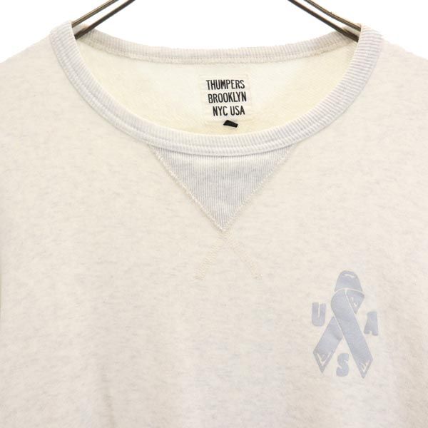 THUMPERS サンパース バックプリント 長袖 スウェット M ライトグレー 日本製 トレーナー メンズ