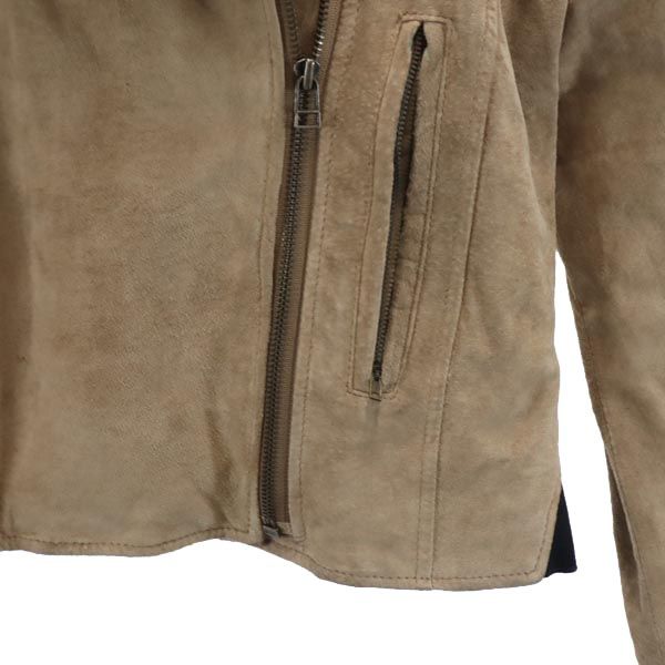 KENZO ケンゾー 中綿 豚革 レザージャケット F ベージュ 本皮 レディース