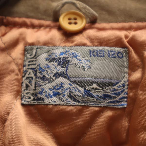 KENZO ケンゾー 中綿 豚革 レザージャケット F ベージュ 本皮 レディース