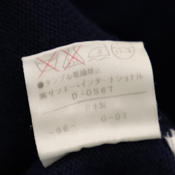 PEARLY GATES パーリーゲイツ 日本製 ウール100％ ゴルフ 長袖 ニット L ネイビー系 セーター ロゴ メンズ