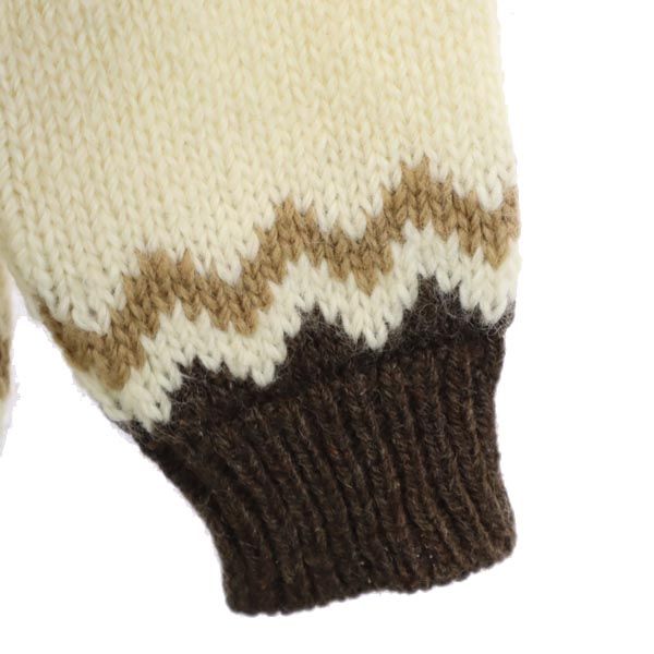 OLD オールド 90s ウール 長袖 ニット ベージュ系 ハイネック セーター レディース