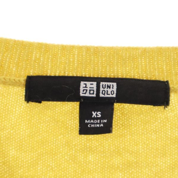UNIQLO ユニクロ カシミヤ100％ 長袖 Vネック ニット XS イエロー セーター レディース
