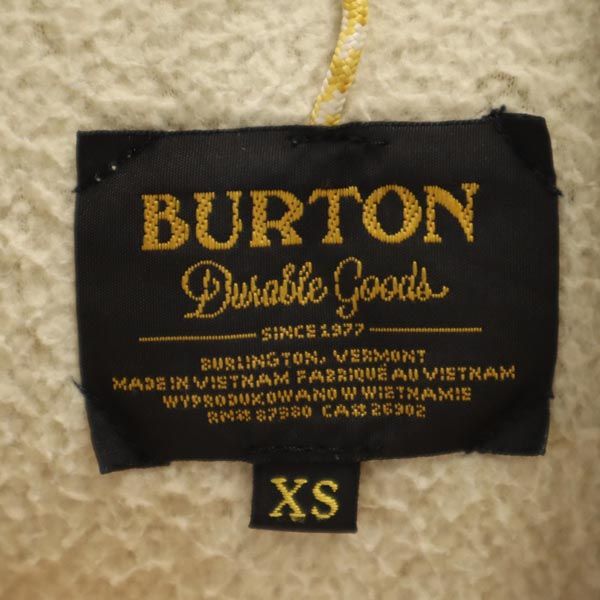 BURTON バートン スノーボード 長袖 プルオーバー ボア フリースジャケット XS ベージュ系 ロゴ スキー フード メンズ