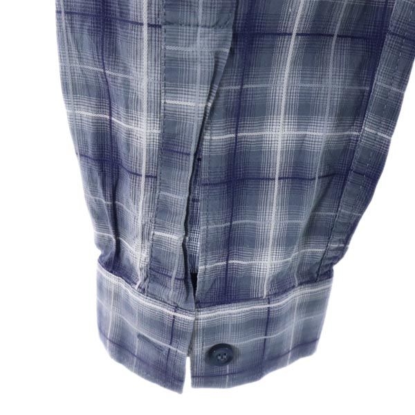 ARMANI JEANS アルマーニジーンズ チェック 長袖 コットンシャツ M ブルー系 ロゴ メンズ