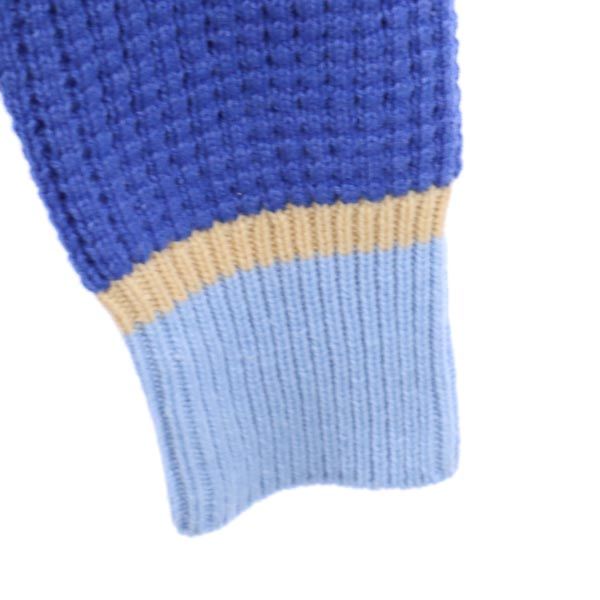 UNIQLO ユニクロ × マルニ ウールブレンド 長袖 ポップコーン ニット L ブルー MARNI Vネック セーター レディース