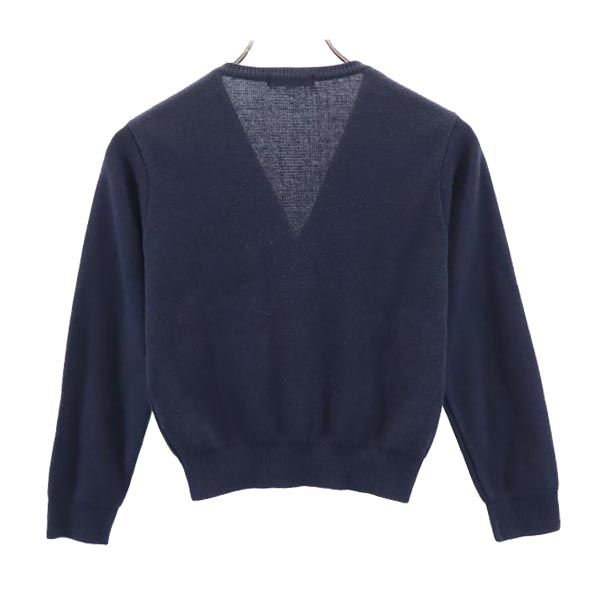BURBERRY バーバリー 三陽商会 長袖 ニット カーディガン 130A ネイビー系 ロゴ コットンブレンド キッズ